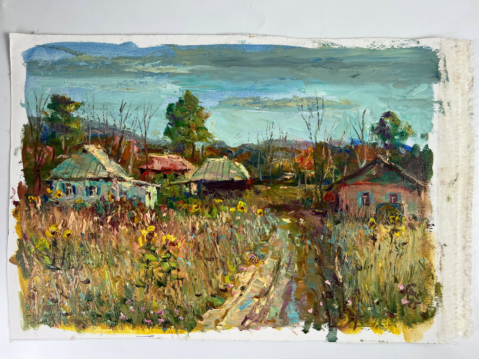 Oil painting Pathway to the village Sergey Ivanovich Animov (1 of 10)