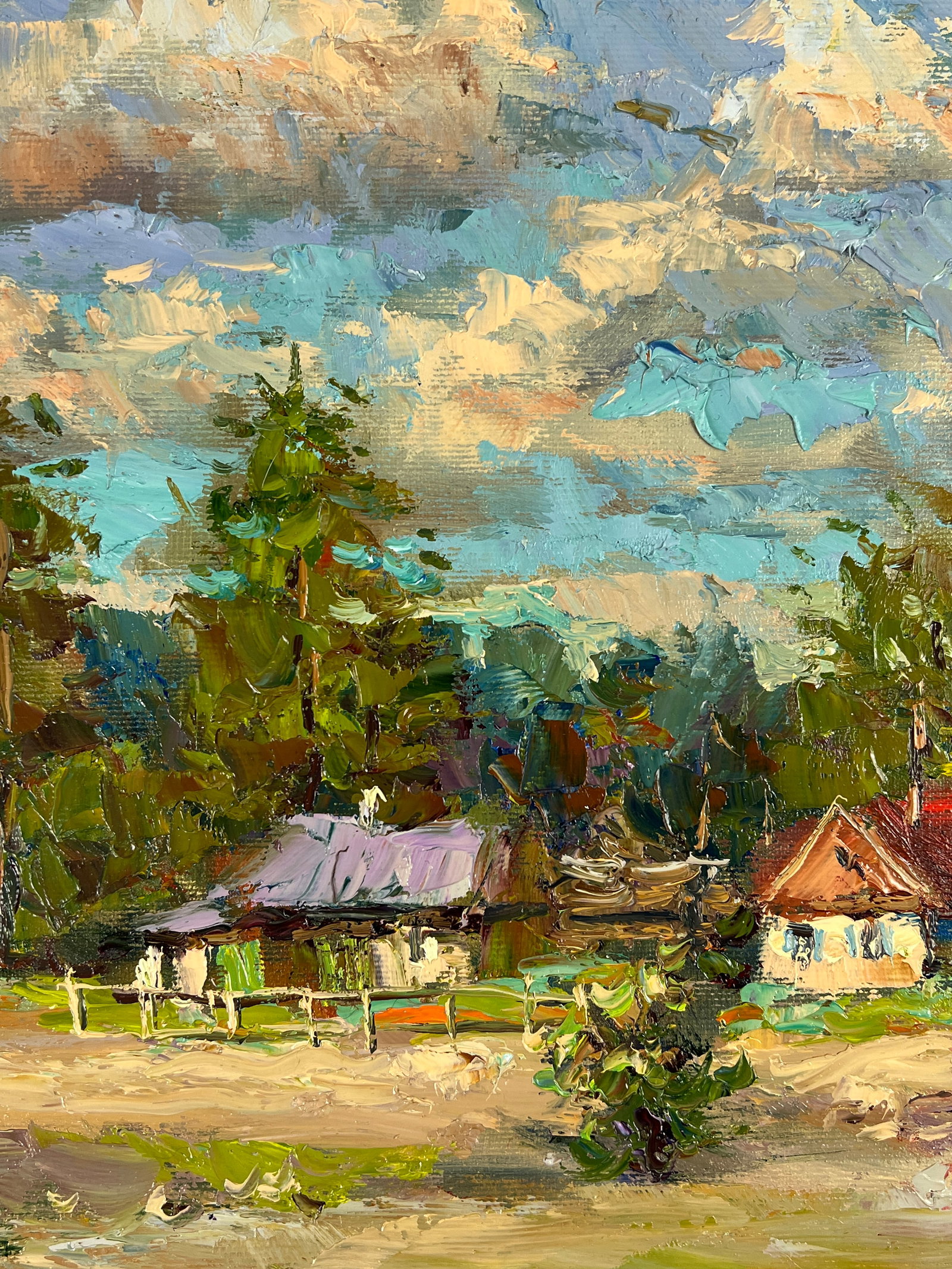 Oil painting Village Sergey Ivanovich Animov - 4