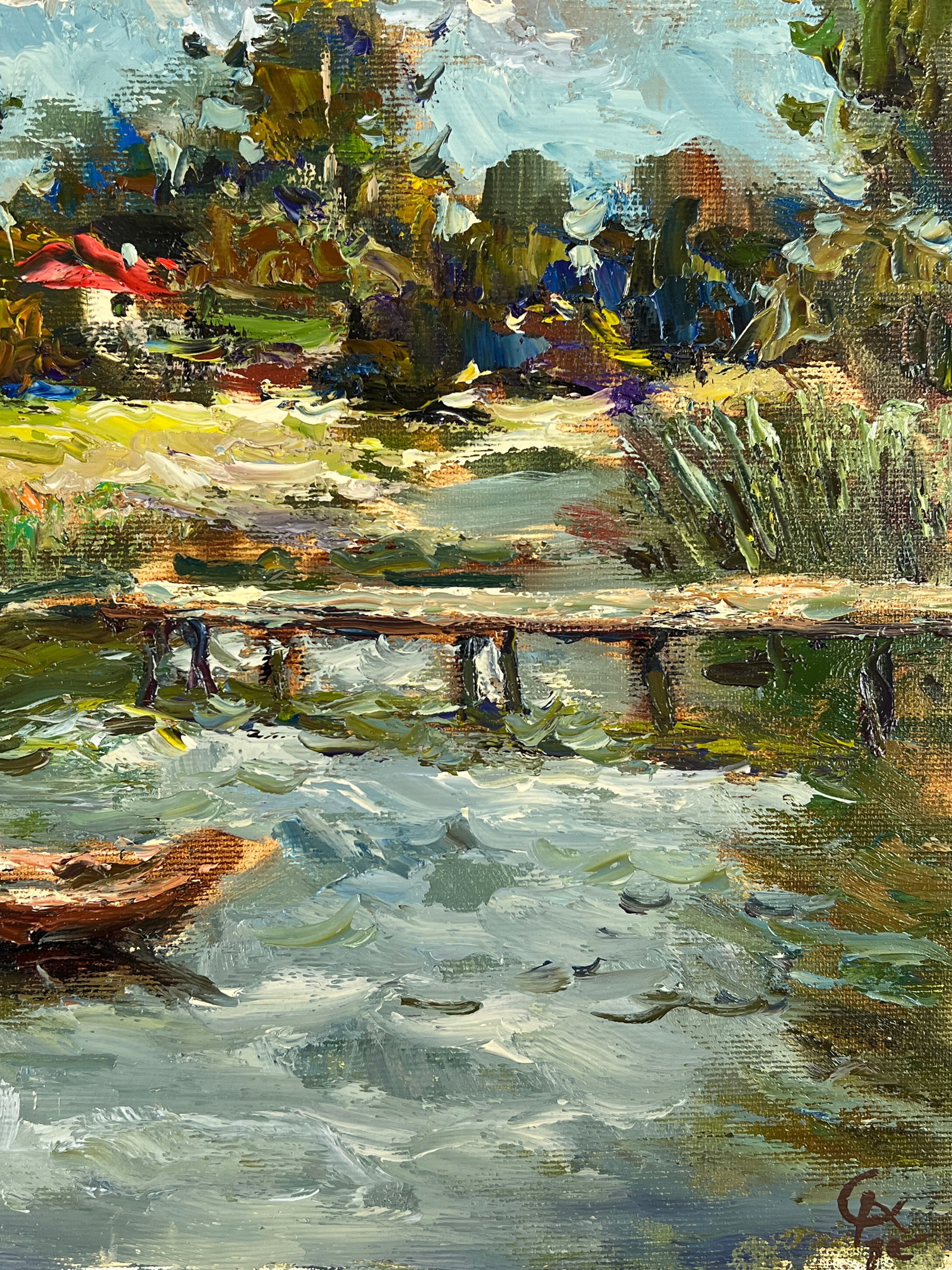 Oil painting Village dock Sergey Ivanovich Animov - 10