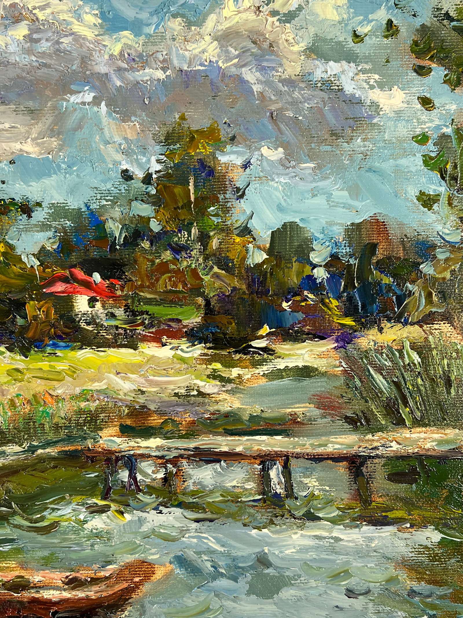 Oil painting Village dock Sergey Ivanovich Animov - 6