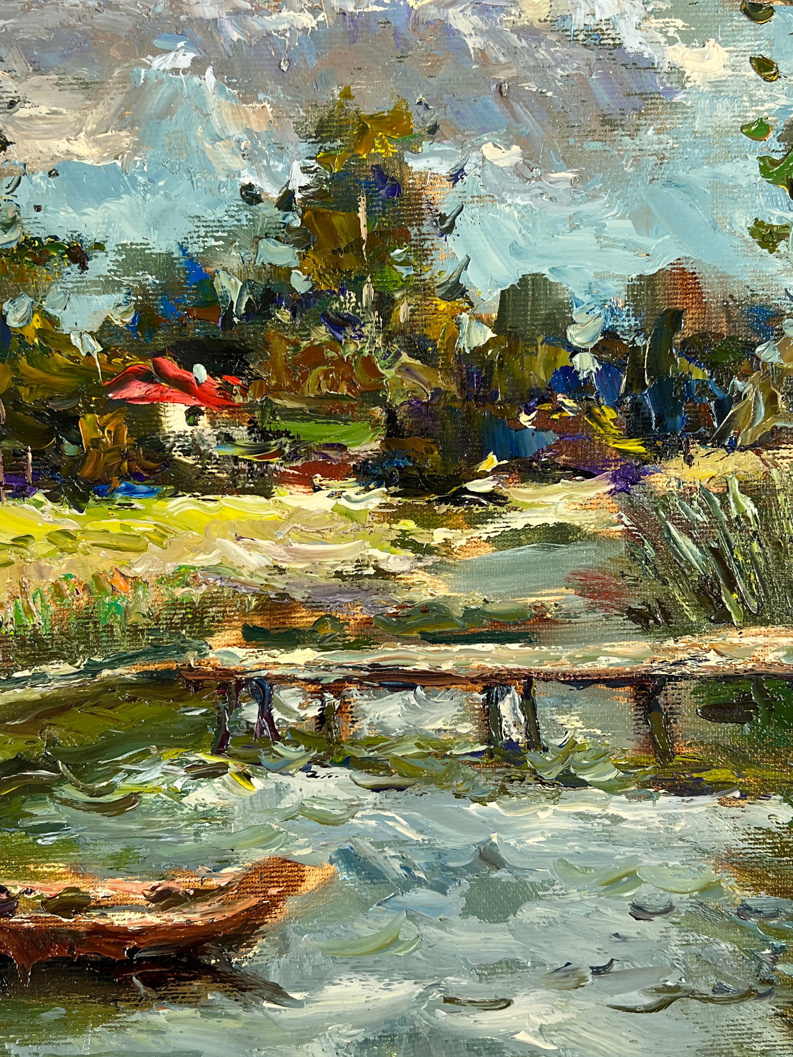 Oil painting Village dock Sergey Ivanovich Animov - 7