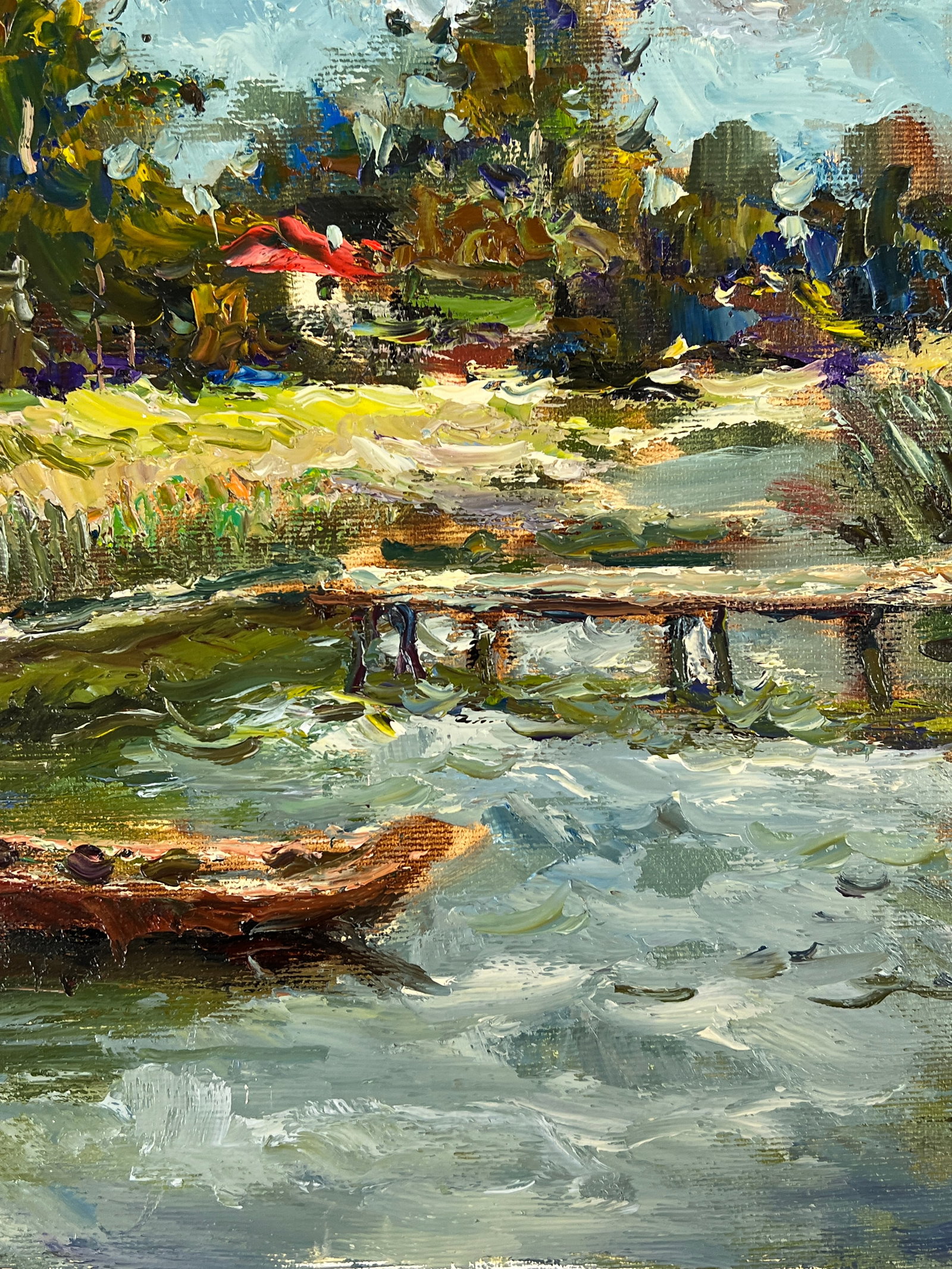 Oil painting Village dock Sergey Ivanovich Animov - 8