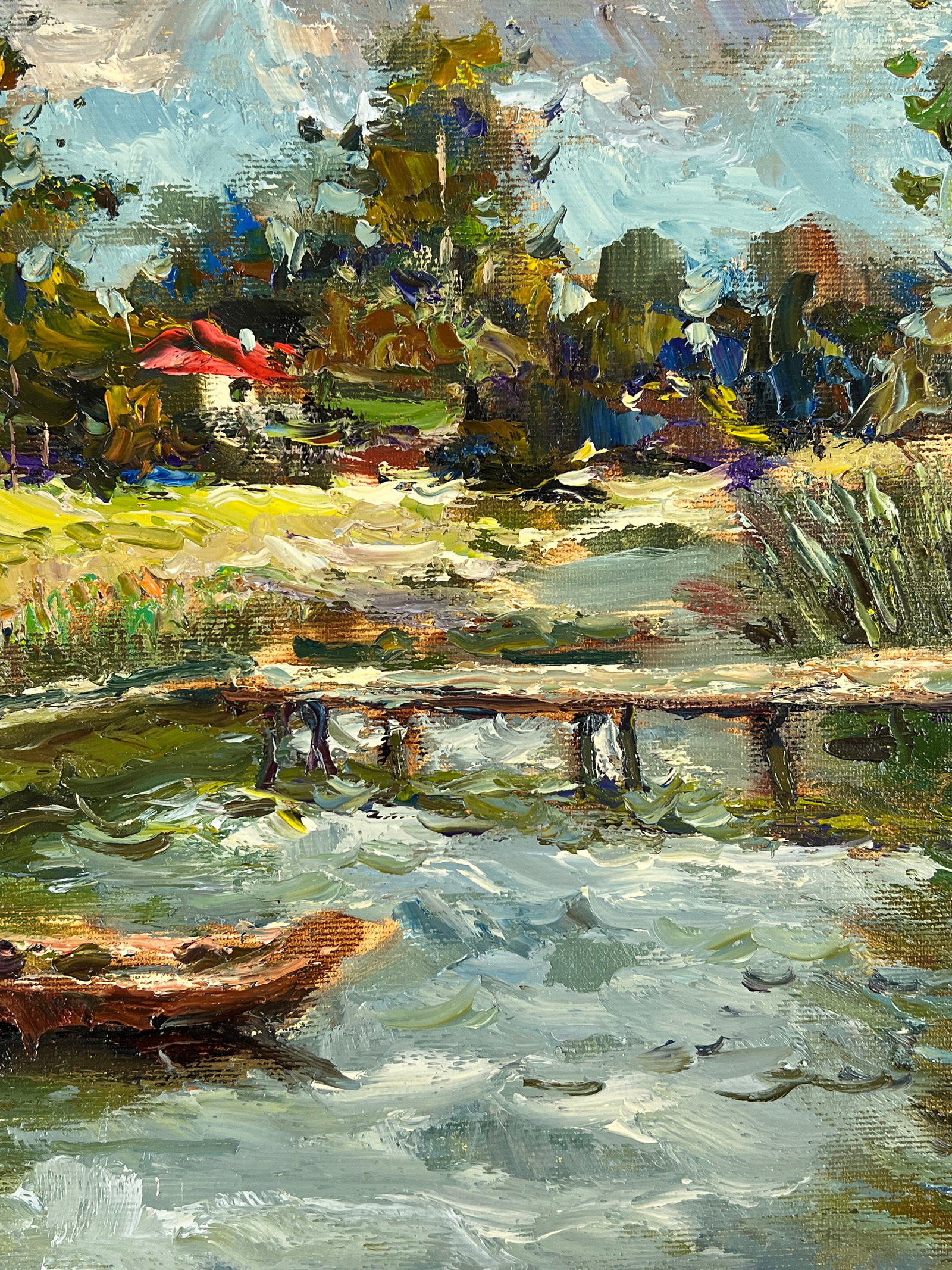 Oil painting Village dock Sergey Ivanovich Animov - 9