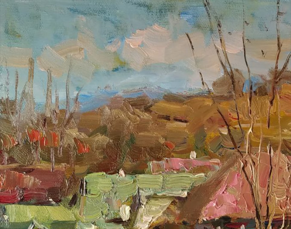Oil painting Village houses Sergey Ivanovich Animov - 2