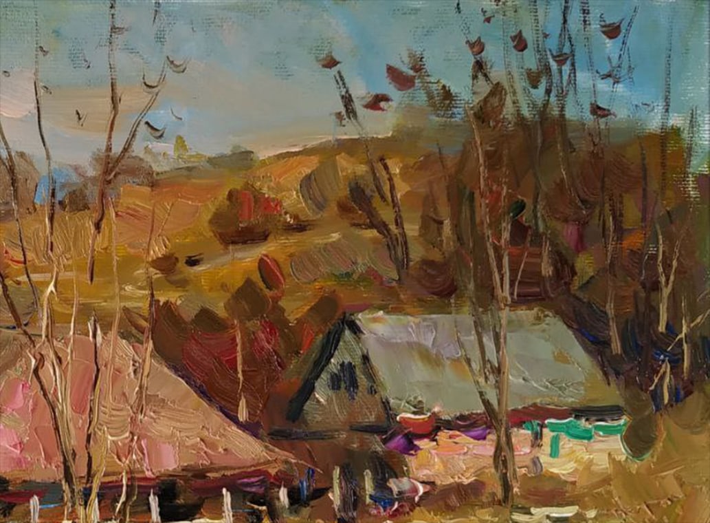 Oil painting Village houses Sergey Ivanovich Animov - 3