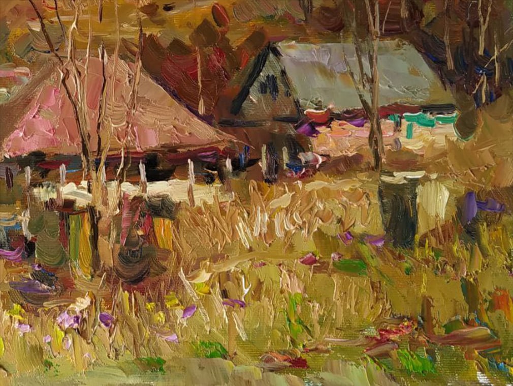 Oil painting Village houses Sergey Ivanovich Animov - 4