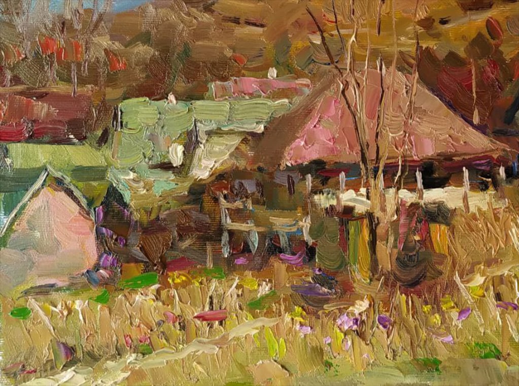 Oil painting Village houses Sergey Ivanovich Animov - 5