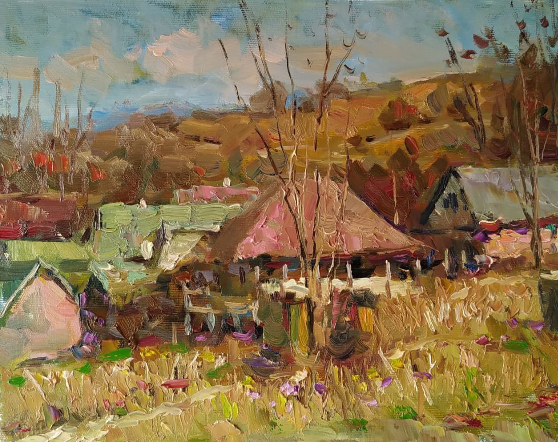 Oil painting Village houses Sergey Ivanovich Animov - 6