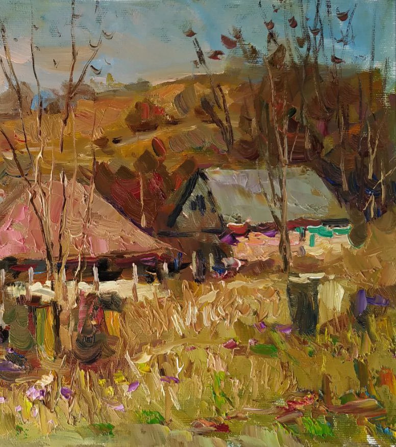 Oil painting Village houses Sergey Ivanovich Animov - 7