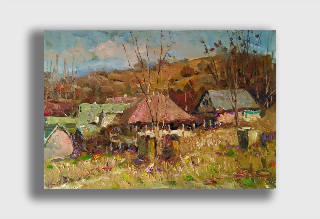 Oil painting Village houses Sergey Ivanovich Animov - 8