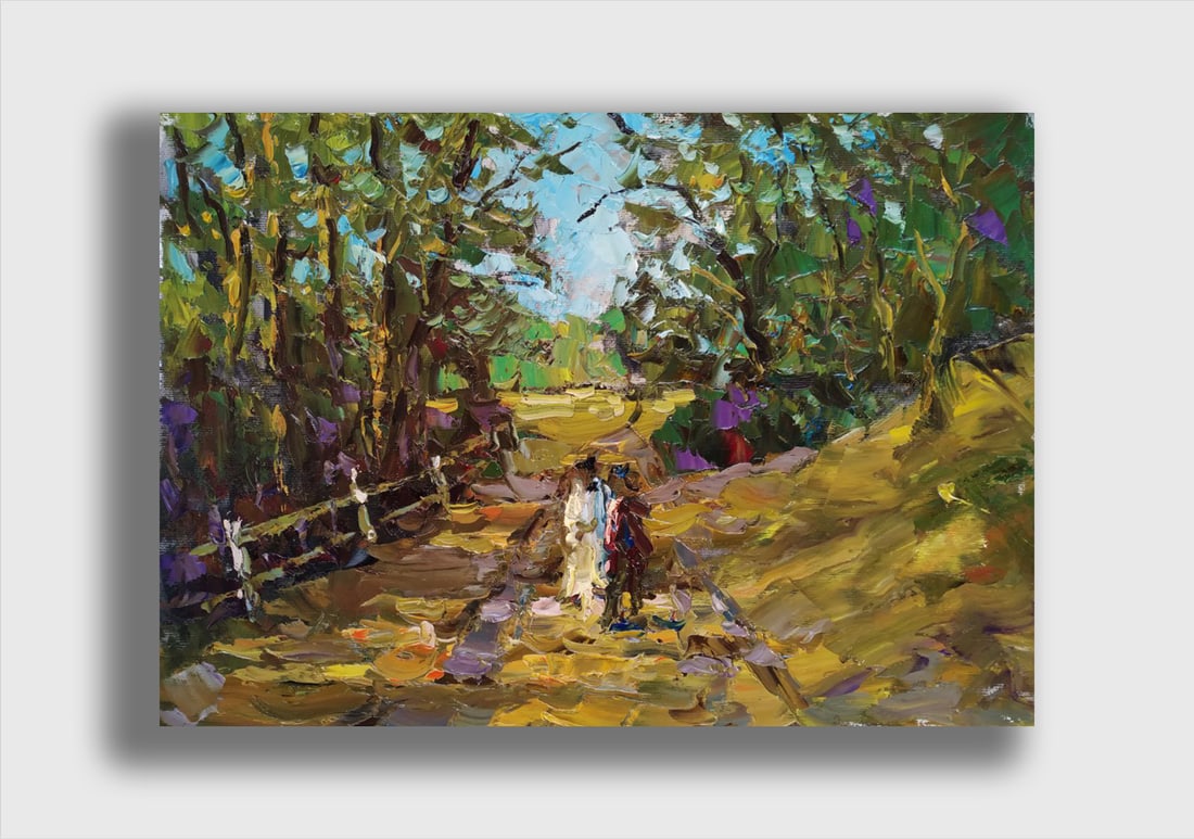 Oil painting Forest walk Sergey Ivanovich Animov - 2