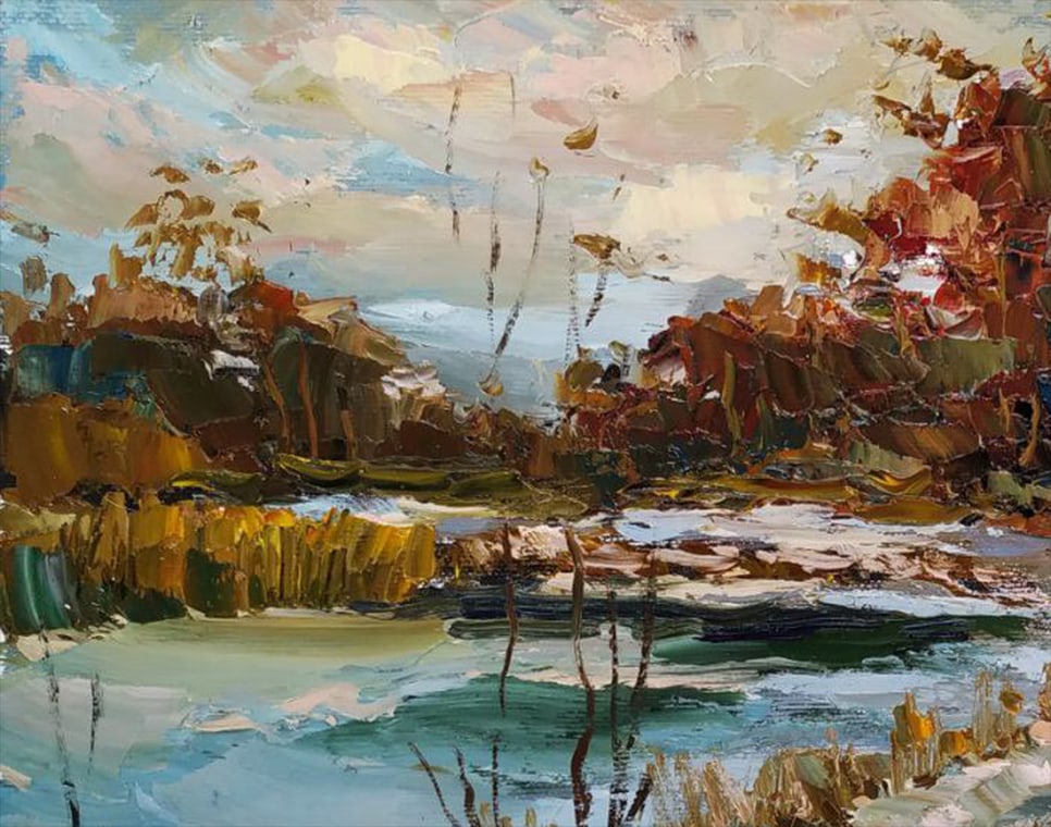 Oil painting Winter walk Sergey Ivanovich Animov - 4