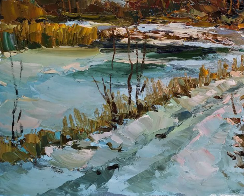 Oil painting Winter walk Sergey Ivanovich Animov - 7