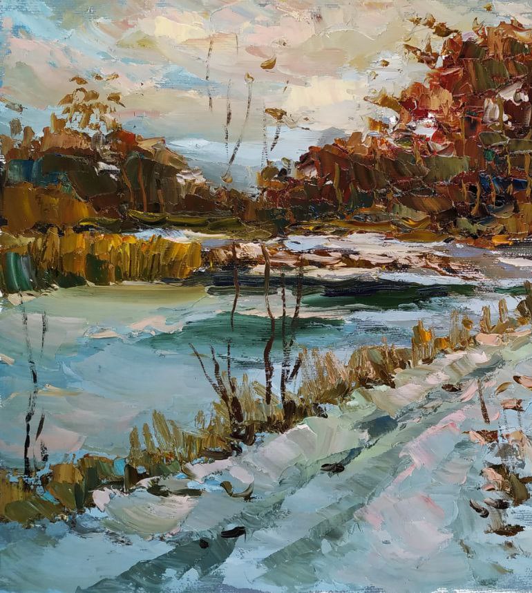 Oil painting Winter walk Sergey Ivanovich Animov - 9