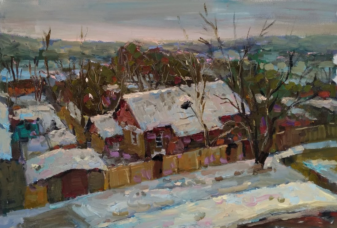 Oil painting Winter has come Sergey Ivanovich Animov (1 of 9)