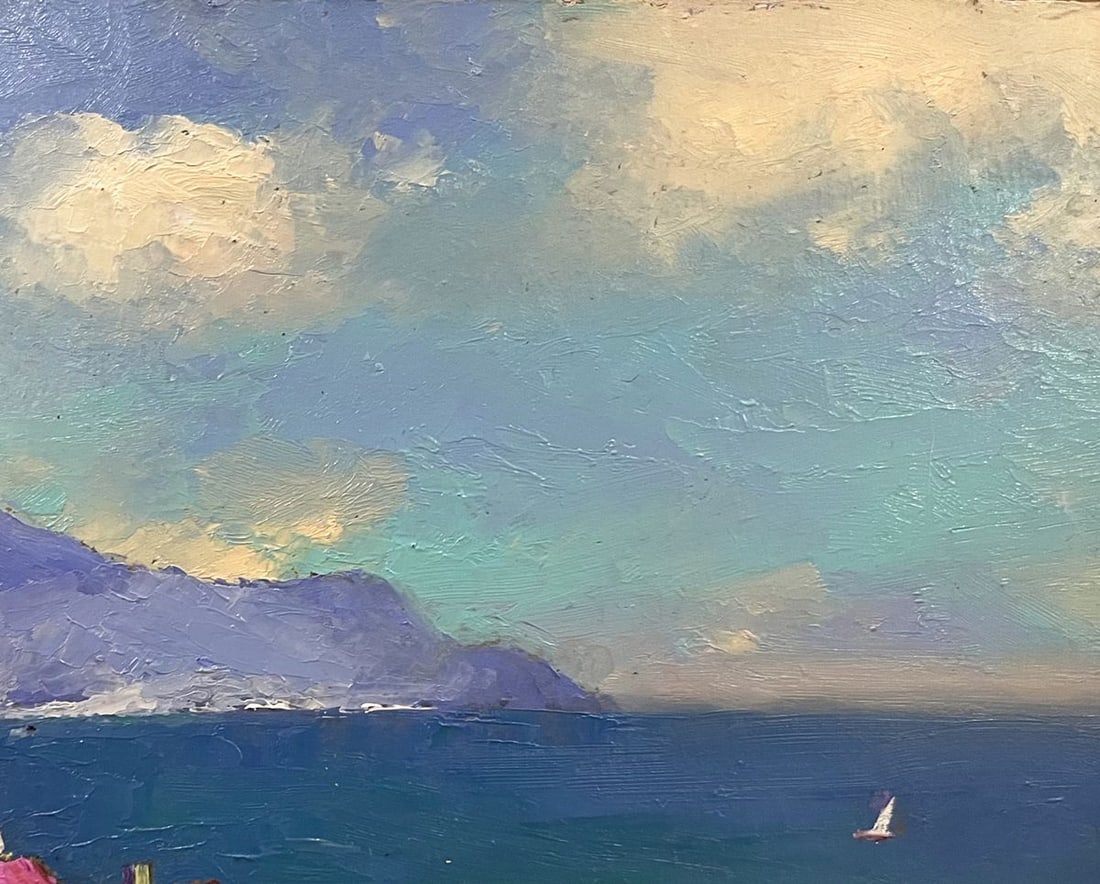 Oil painting Resort town with the sea Serhiy Rybak - 6