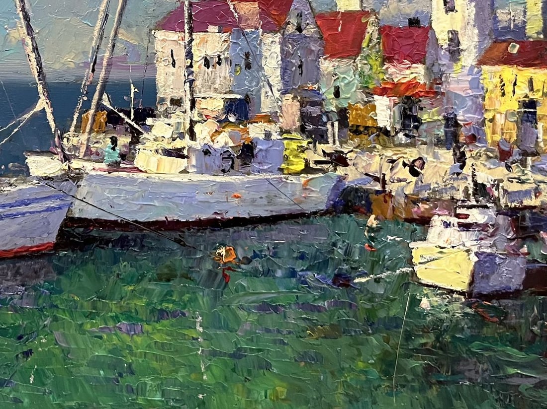Oil painting Ships at the shore Serhiy Rybak - 3