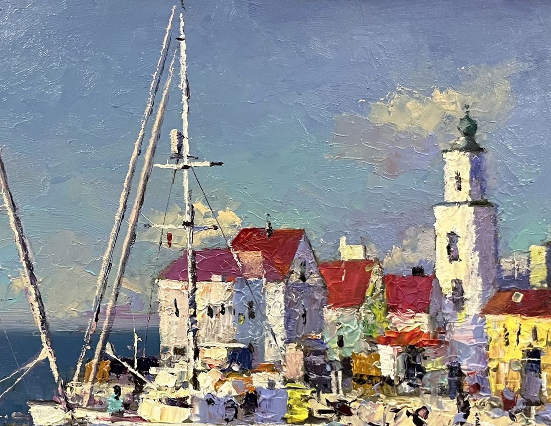 Oil painting Ships at the shore Serhiy Rybak - 6