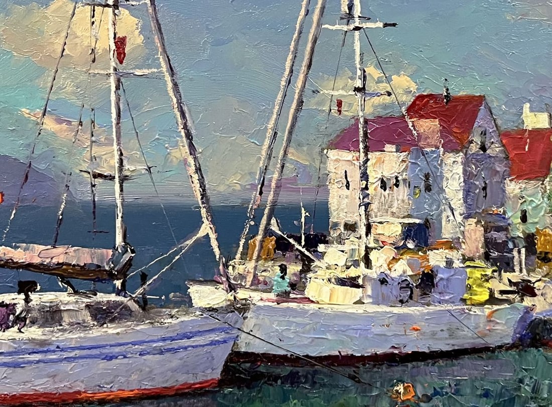 Oil painting Ships at the shore Serhiy Rybak - 7