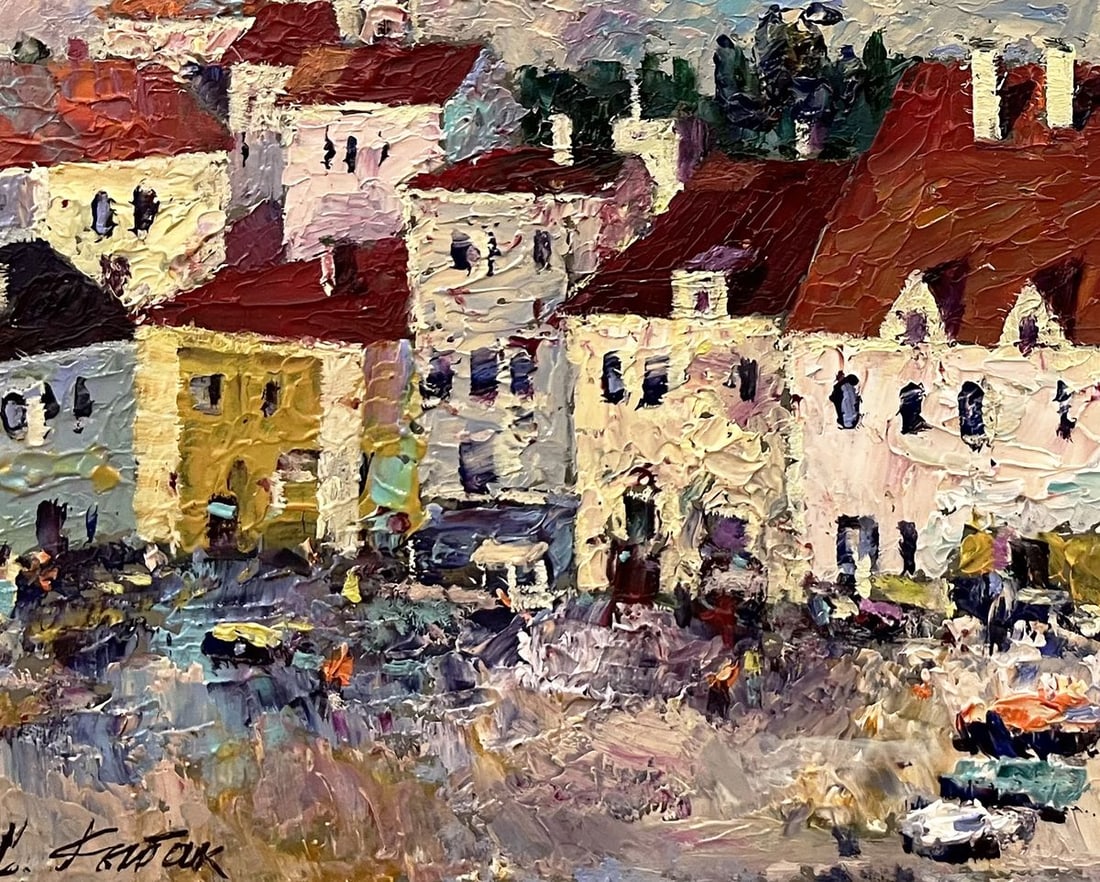 Oil painting The center of the European city Serhiy Rybak - 4