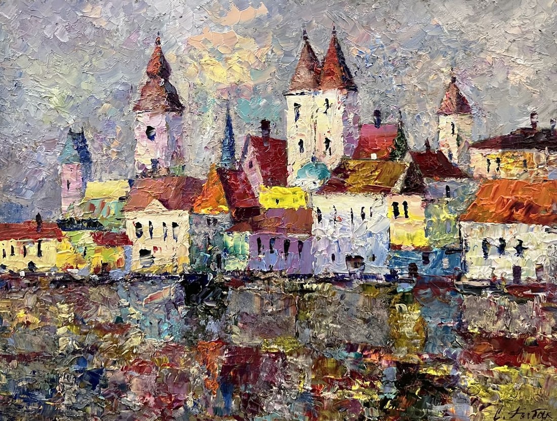 Oil painting Reflection of the city's dynamics Serhiy Rybak: Title: Oil painting Reflection of the city's dynamics Serhiy Rybak Description: No.Galler 410*** ABOUT THIS PAINTING **** TITLE: "Reflection of the city's dynamics"* ARTISTS: Serhiy Rybak* SIZE: 18x24