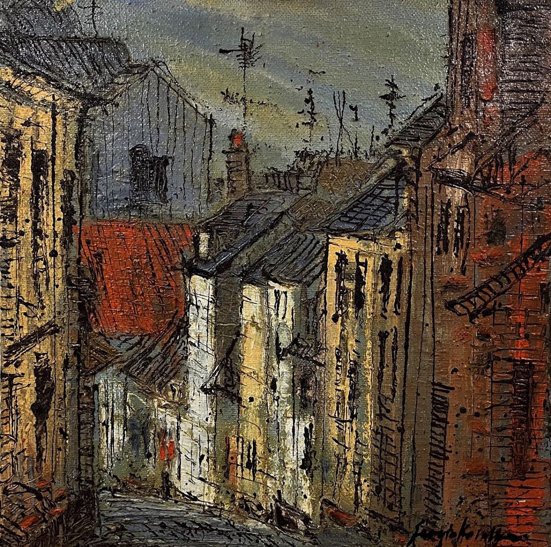 Oil painting City descent Serhiy Kovalev: Title: Oil painting City descent Serhiy Kovalev Description: No.Galler 189*** ABOUT THIS PAINTING **** TITLE: "City descent"* ARTISTS: Serhiy Kovalev* SIZE: 75x75 cm/29.52x29.52 inches'* MEDIUM: oil, 