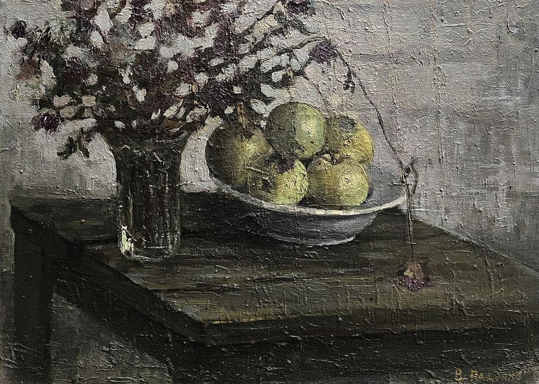 Oil painting Still life with flowers and apples Volodymyr Pashchenko - 8