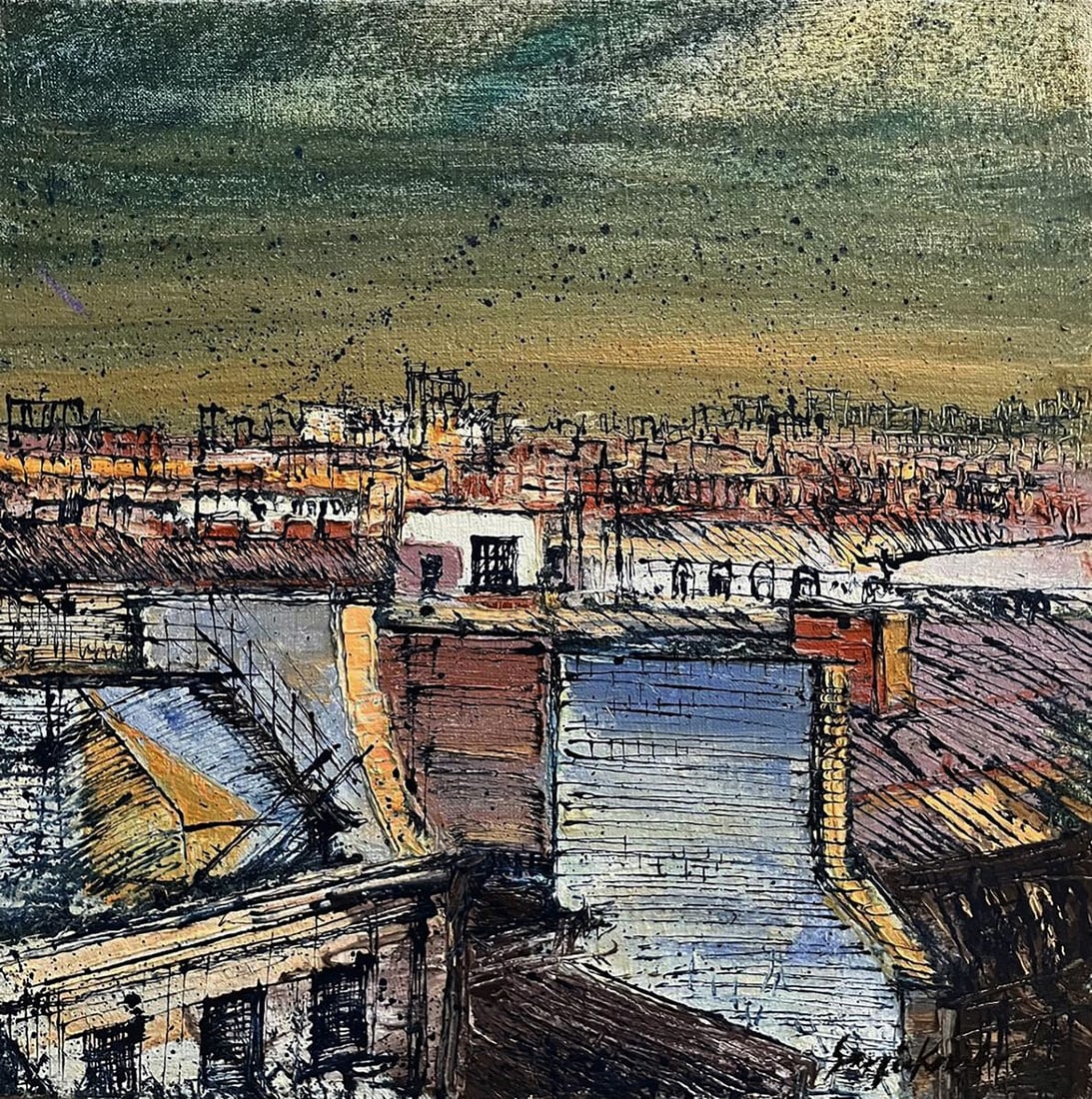 Oil painting Above the city Serhiy Kovalev: Title: Oil painting Above the city Serhiy Kovalev Description: No.Galler 206*** ABOUT THIS PAINTING **** TITLE: "Above the city"* ARTISTS: Serhiy Kovalev* SIZE: 80x80 cm/31.49x31.49 inches'* MEDIUM: o