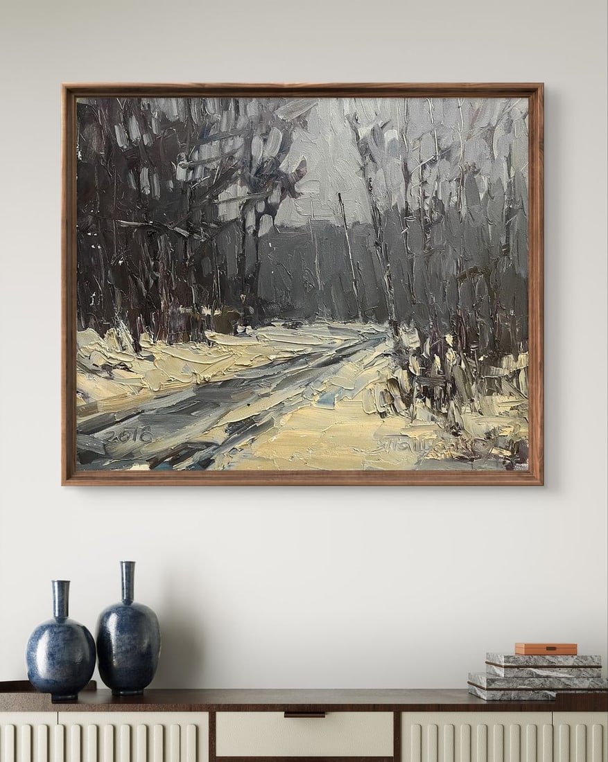 Oil painting In the winter forest Volodymyr Pashchenko - 3