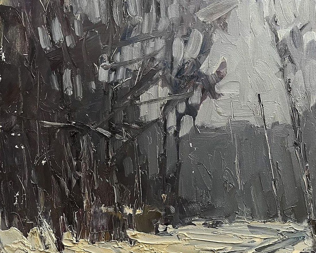 Oil painting In the winter forest Volodymyr Pashchenko - 4
