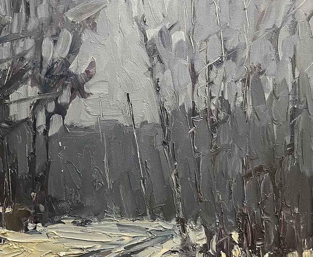 Oil painting In the winter forest Volodymyr Pashchenko - 5