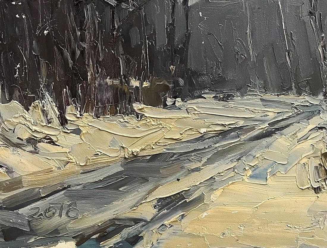Oil painting In the winter forest Volodymyr Pashchenko - 6