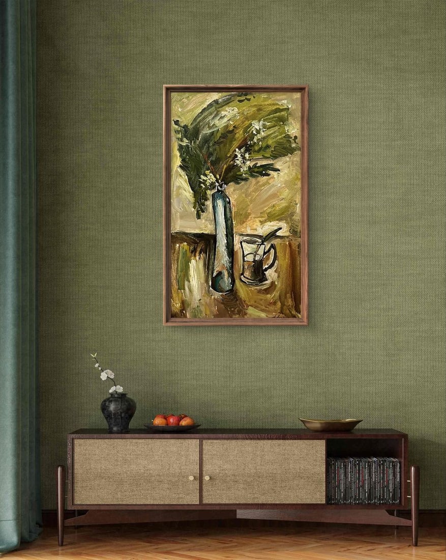 Oil painting Still life with an acacia branch Oleksandr Andreev - 3