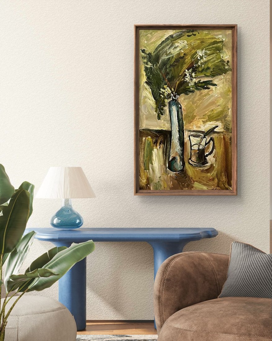 Oil painting Still life with an acacia branch Oleksandr Andreev - 4