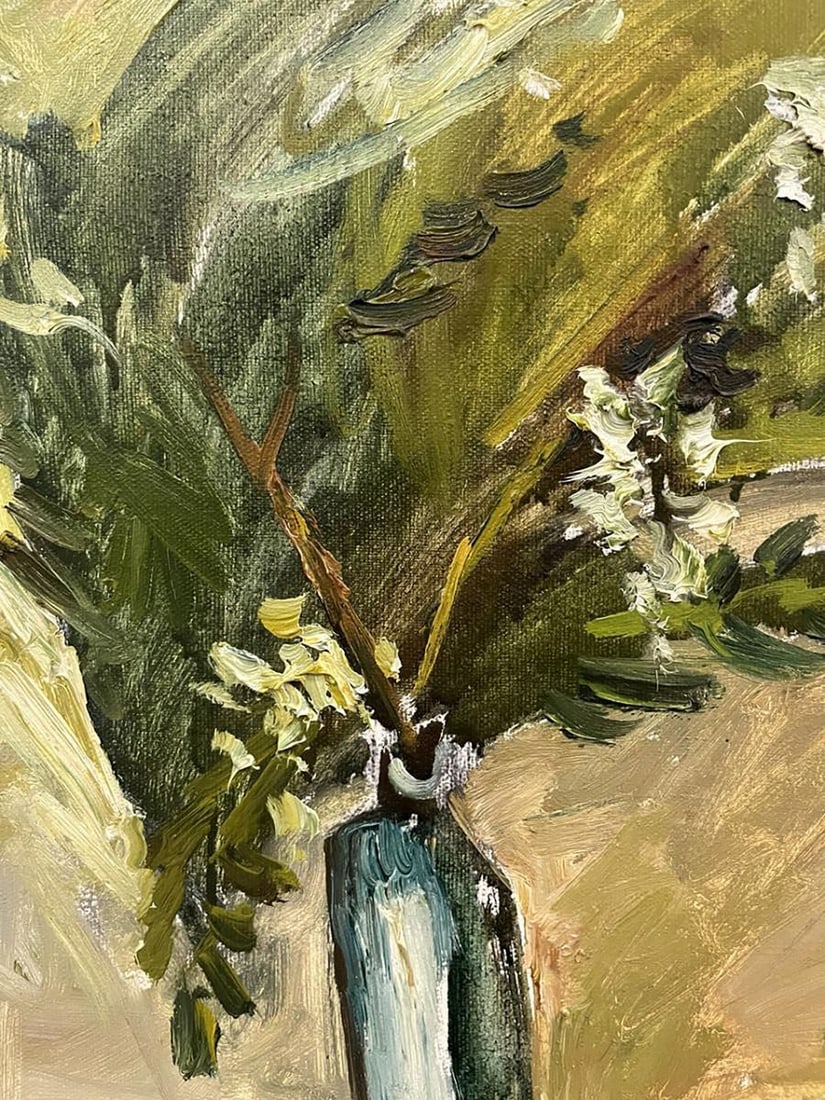 Oil painting Still life with an acacia branch Oleksandr Andreev - 6