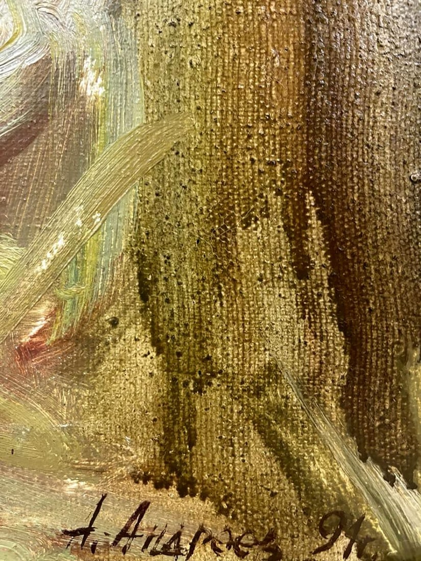 Oil painting Still life with an acacia branch Oleksandr Andreev - 8