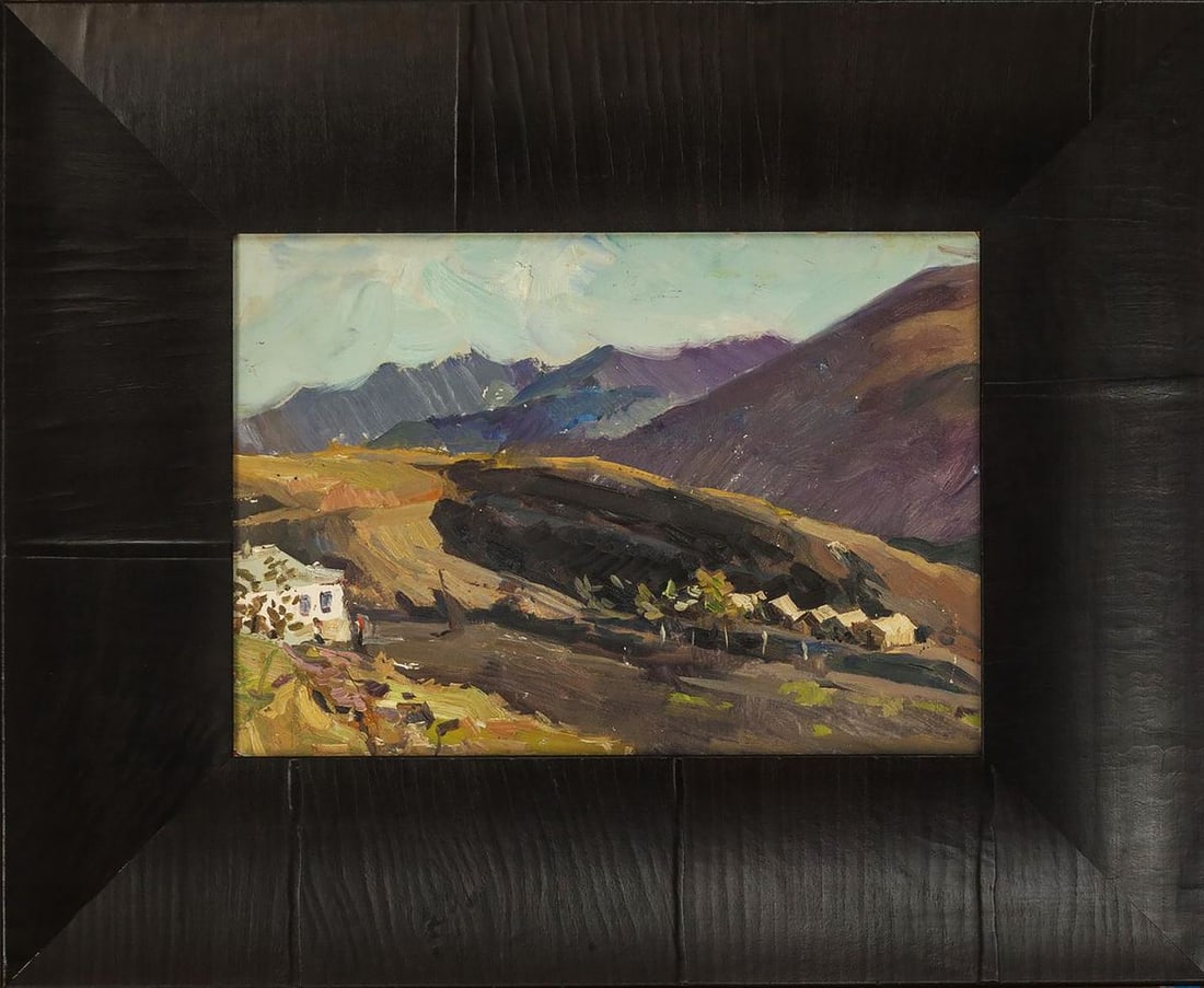 Oil painting Houses in the Valley Oleksandr Andreev - 2