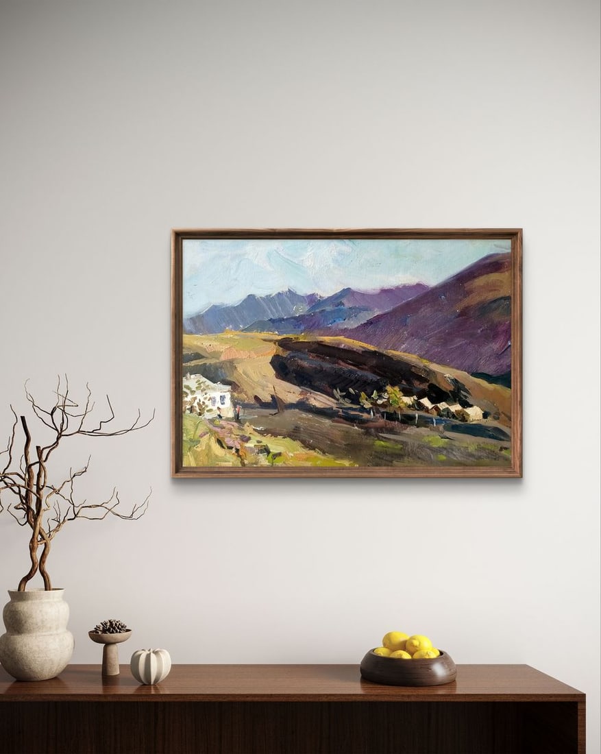 Oil painting Houses in the Valley Oleksandr Andreev - 3
