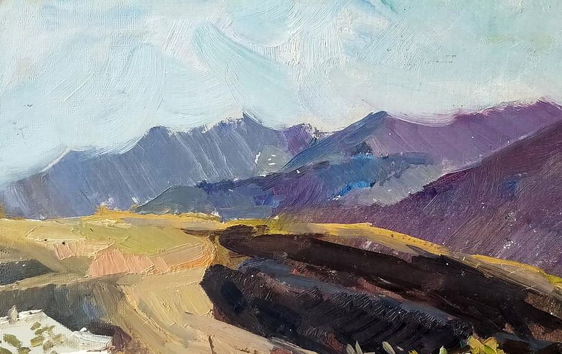 Oil painting Houses in the Valley Oleksandr Andreev - 5