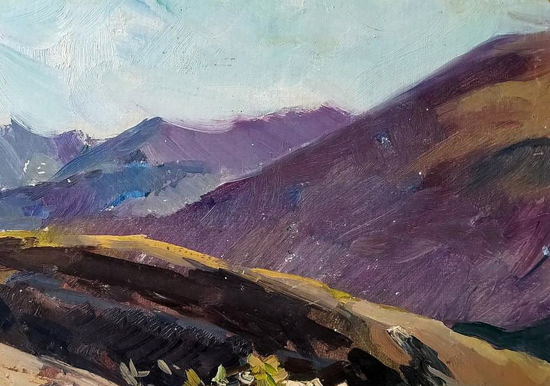 Oil painting Houses in the Valley Oleksandr Andreev - 6