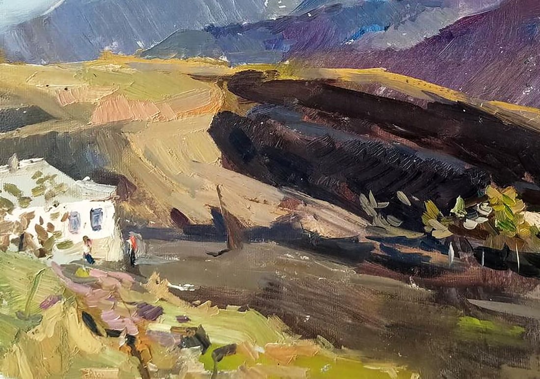 Oil painting Houses in the Valley Oleksandr Andreev - 7