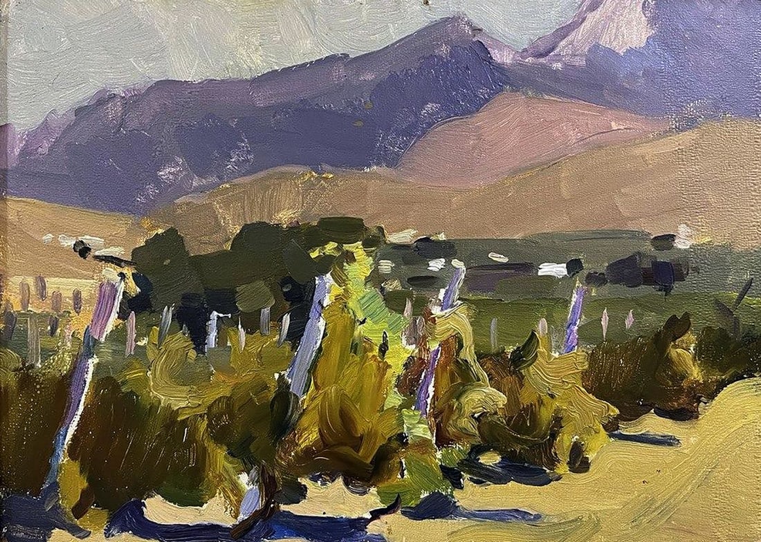 Oil painting Vineyards Oleksandr Andreev: Title: Oil painting Vineyards Oleksandr Andreev Description: No.Galler 246*** ABOUT THIS PAINTING **** TITLE: "Vineyards"* ARTISTS: Oleksandr Andreev* SIZE: 24x35 cm/9.44x13.77 inches'* MEDIUM: oil, c