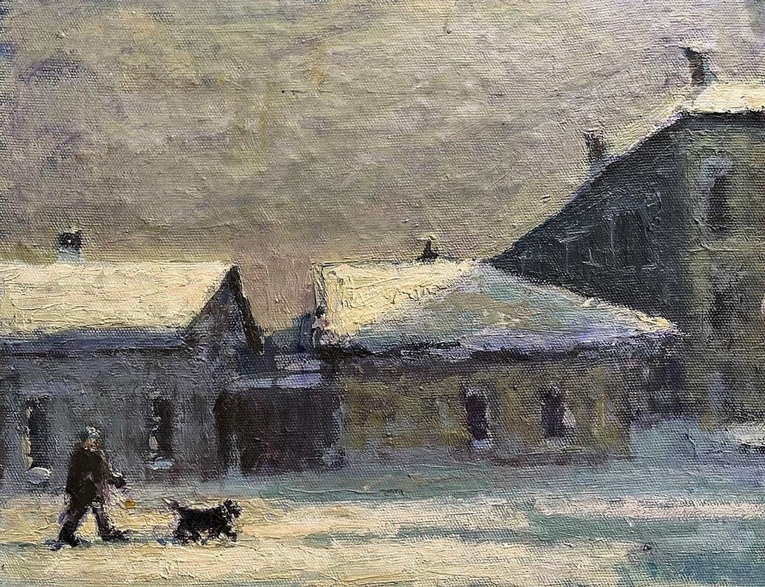 Oil painting Winter walk Volodymyr Pashchenko: Title: Oil painting Winter walk Volodymyr Pashchenko Description: No.Galler 252*** ABOUT THIS PAINTING **** TITLE: "Winter walk"* ARTISTS: Volodymyr Pashchenko* SIZE: 35x45 cm/13.77x17.71 inches'* MED