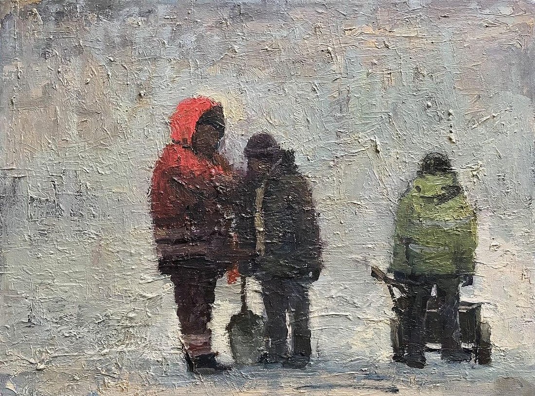 Oil painting Construction site Volodymyr Pashchenko (1 of 8)