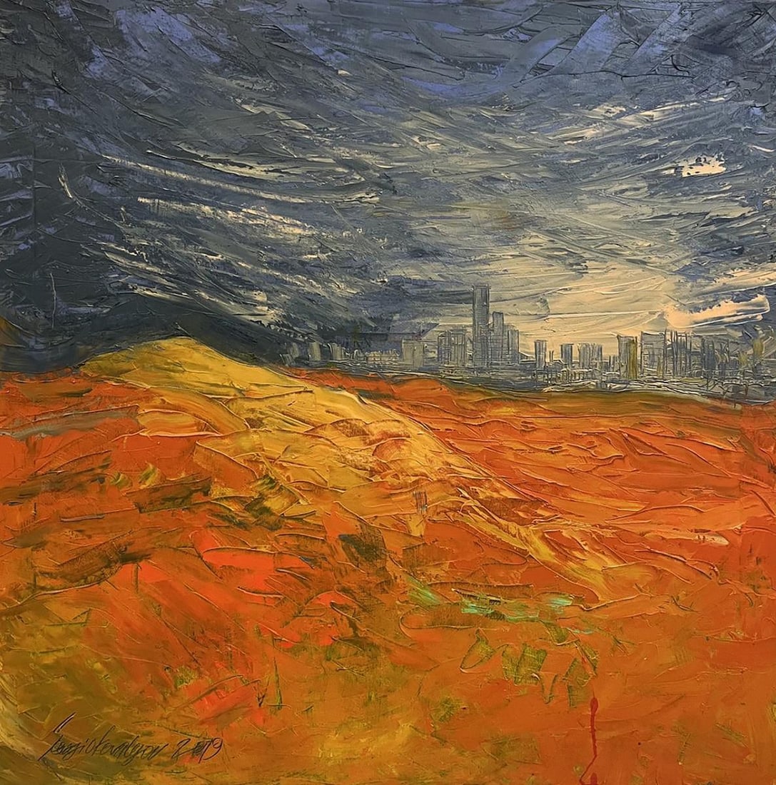Oil painting Cidade deserta Serhiy Kovalev: Title: Oil painting Cidade deserta Serhiy Kovalev Description: No.Galler 285*** ABOUT THIS PAINTING **** TITLE: "Cidade deserta"* ARTISTS: Serhiy Kovalev* SIZE: 100x100 cm/39.37x39.37 inches'* MEDIUM: