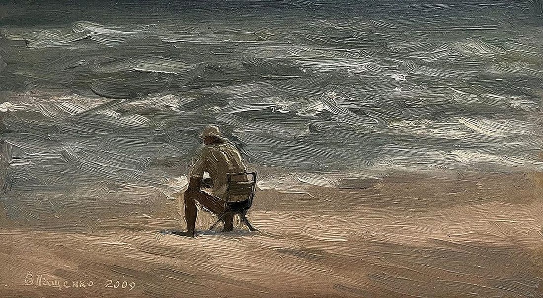 Oil painting Alone on the beach Volodymyr Pashchenko (1 of 7)