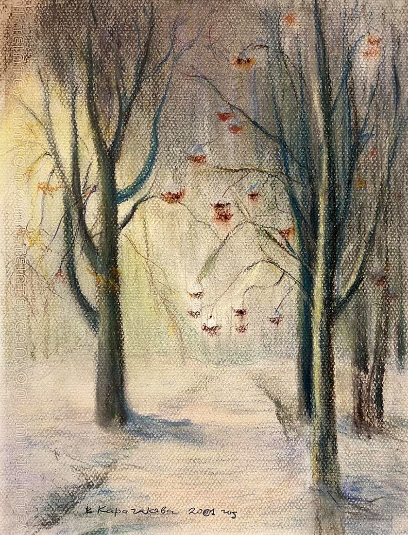 Pastel painting Rowan is red Vira Karachakova: Title: Pastel painting Rowan is red Vira Karachakova Description: No.Galler 336*** ABOUT THIS PAINTING **** TITLE: "Rowan is red"* ARTISTS: Vira Karachakova* SIZE: 32x24 cm/12.59x9.44 inches'* MEDIUM: