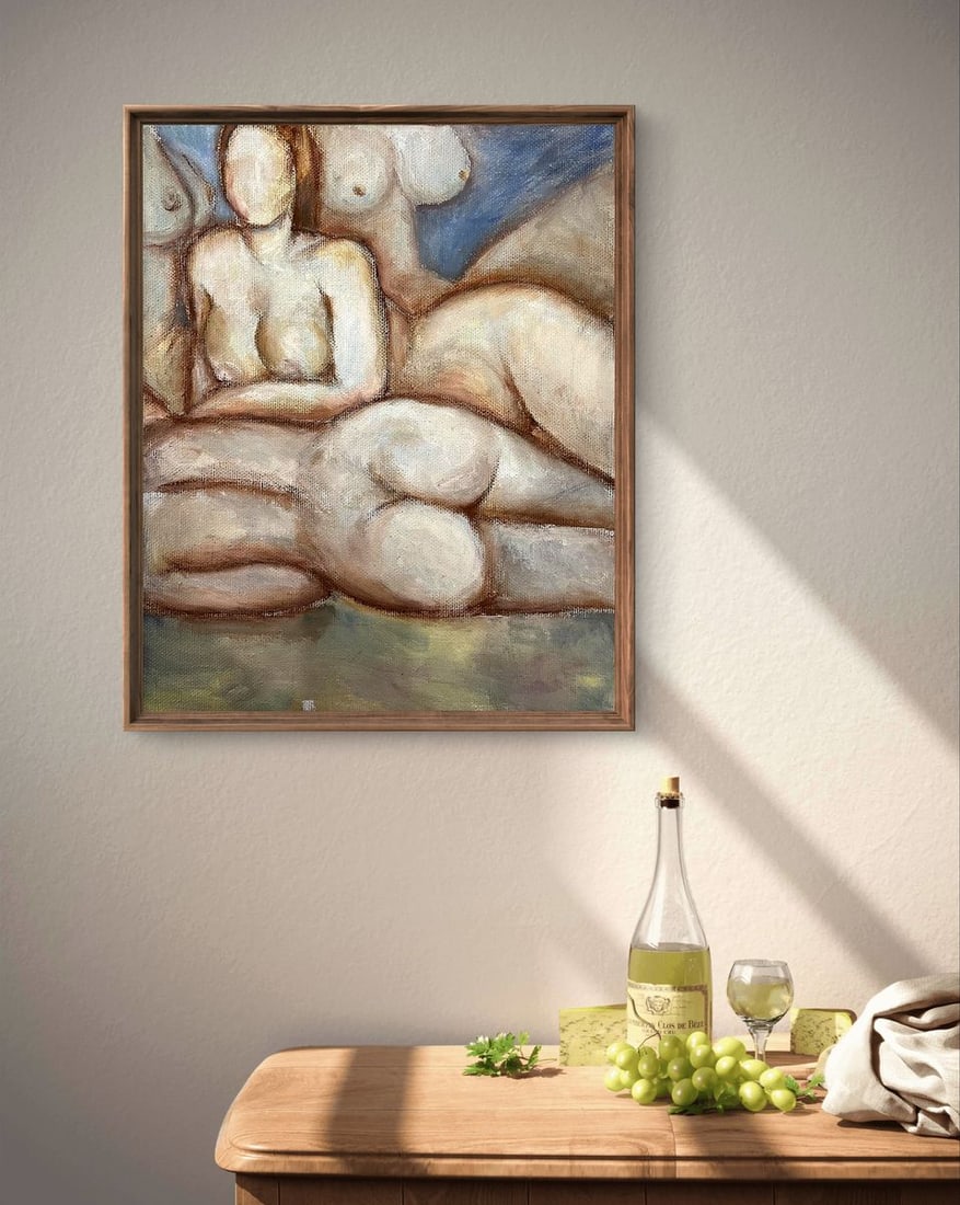 Oil painting Naked girls are relaxing Tatyana Nikolsk - 2