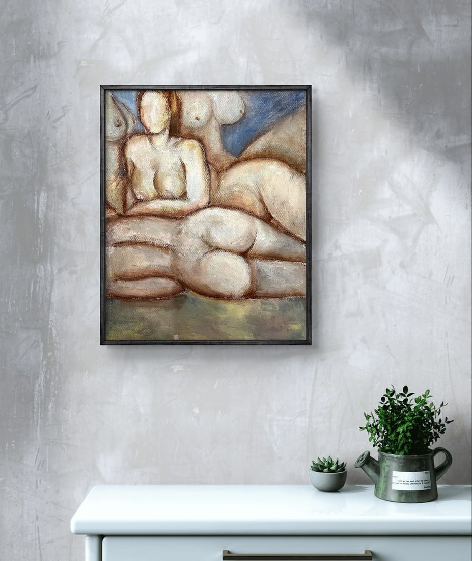 Oil painting Naked girls are relaxing Tatyana Nikolsk - 3