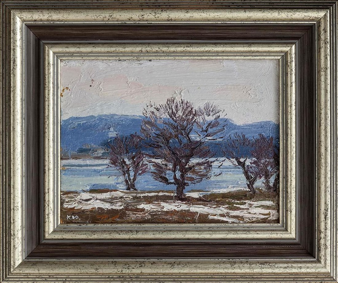 Oil painting The snow is melting Yury Konovalov - 2